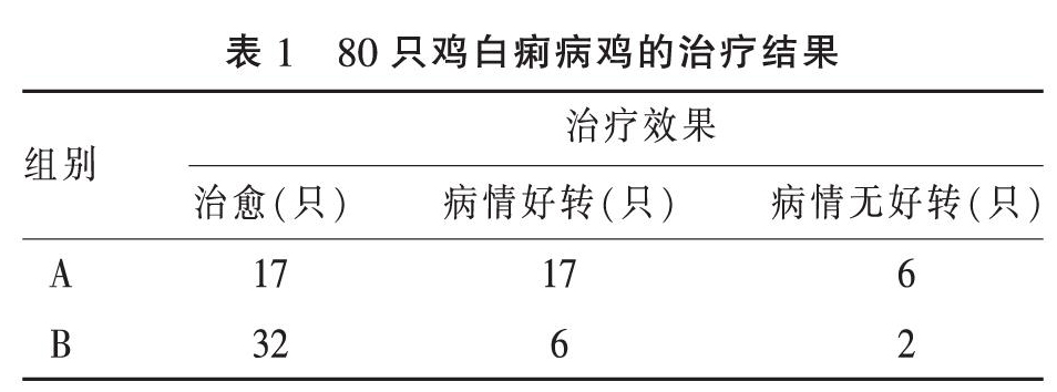 禽病清散治疗鸡白痢效果的探讨