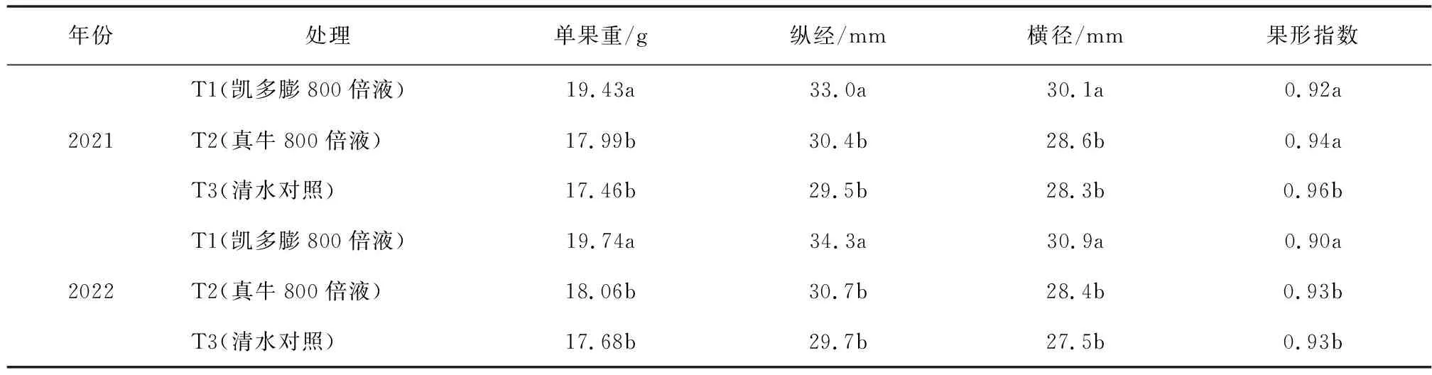 喷施凯多膨有机水溶肥对美早樱桃产量及品质的影响