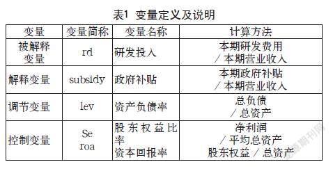 政府补贴、资本结构与企业研发投入