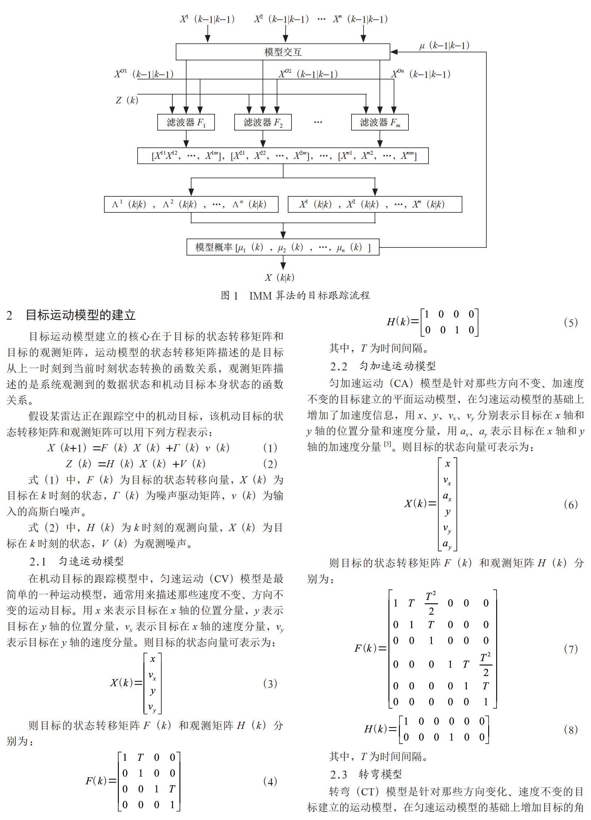IMM算法在空中复杂机动目标跟踪中的应用