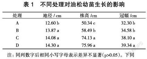 种植密度对油松幼苗生长的影响