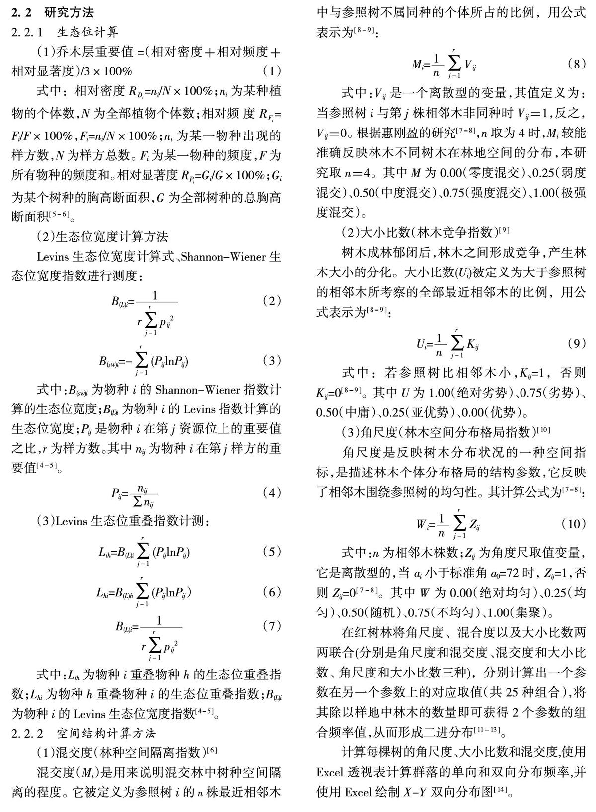 深圳东涌红树林生态位和空间结构二元分布研究