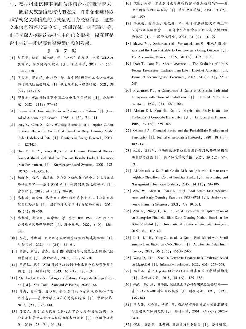 融合MD＆A多维度语义的企业碳减排信用风险预警研究