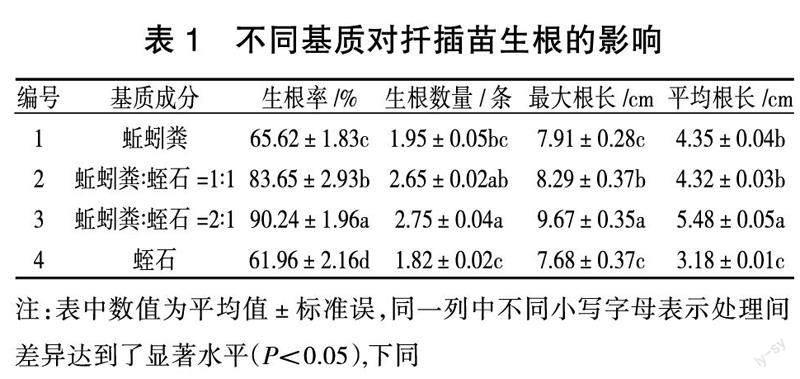 蚯蚓粪、插穗部位与扦插时间对美国白蜡嫩枝扦插生根的影响