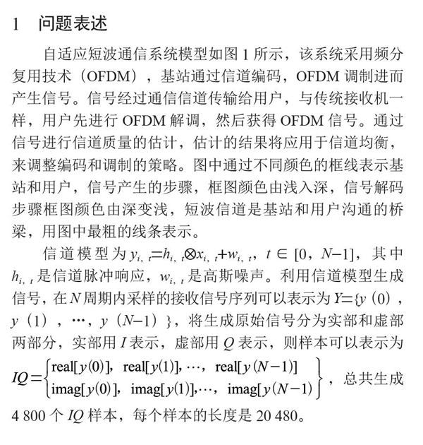基于卷积神经网络的短波信道质量分类