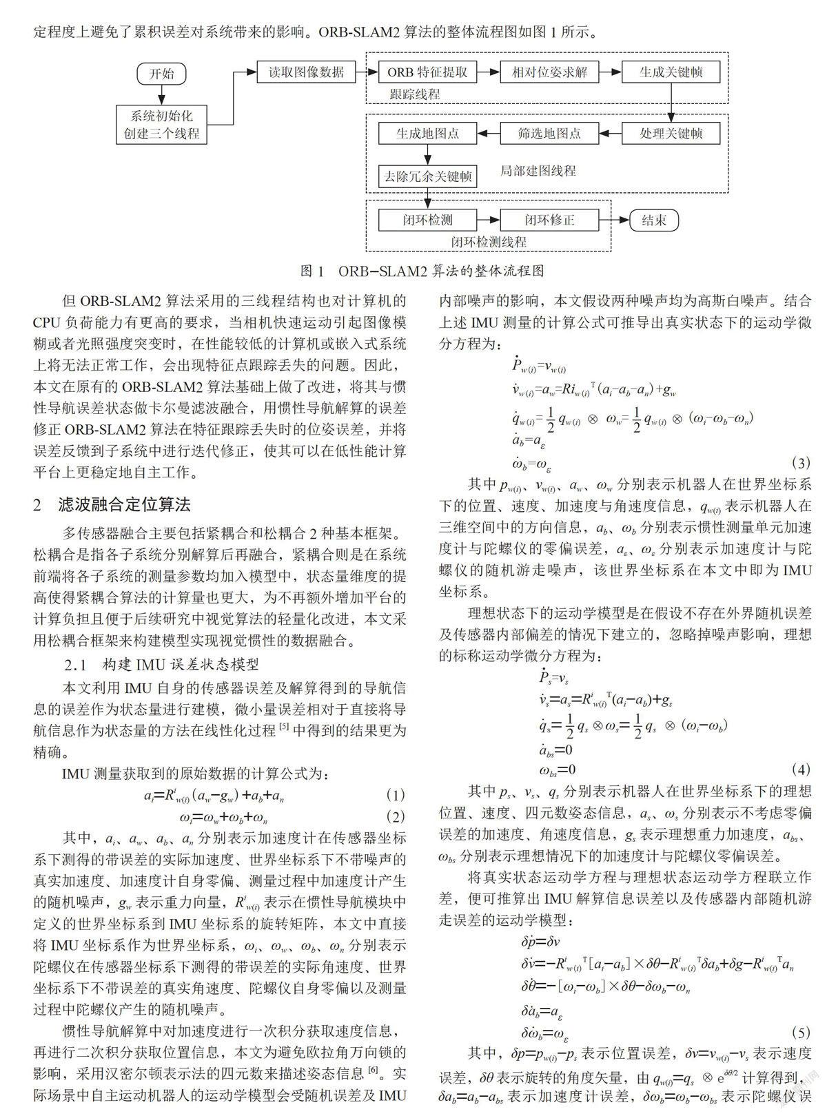 基于ROS室内巡检机器人的视觉惯性融合定位方法