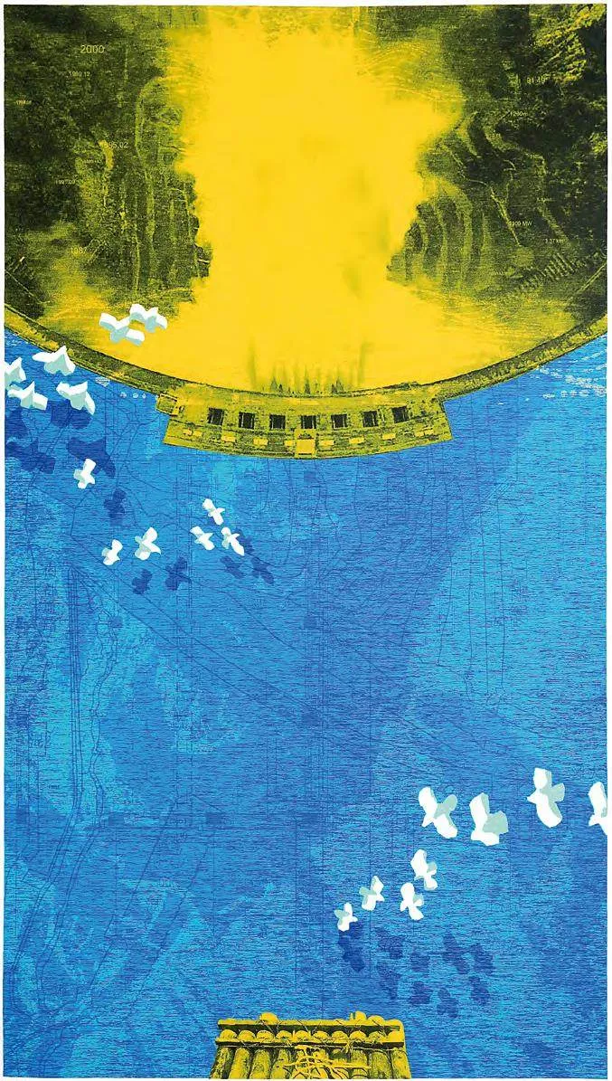 版画《雅砻江变迁》