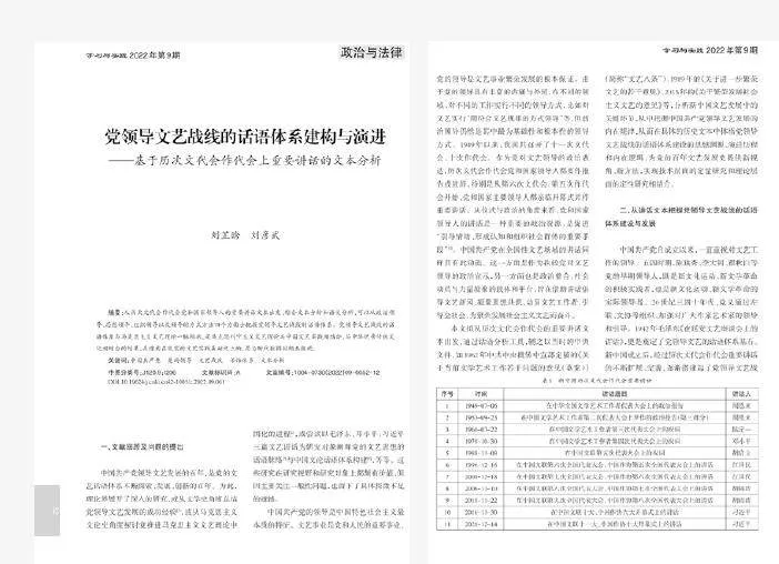《党领导文艺战线的话语体系建构与演进